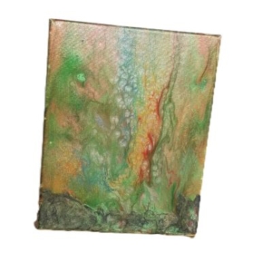 light green metallic acrylic pour