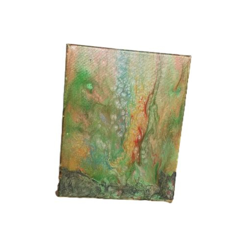 light green metallic acrylic pour