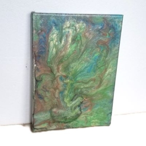 blue green metallic acrylic pour