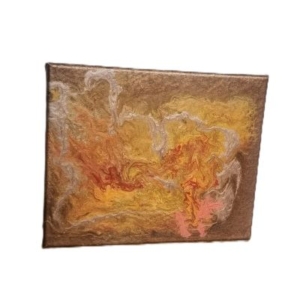 bronze acrylic pour 2
