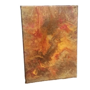 multi coloured metallic acrylic pour
