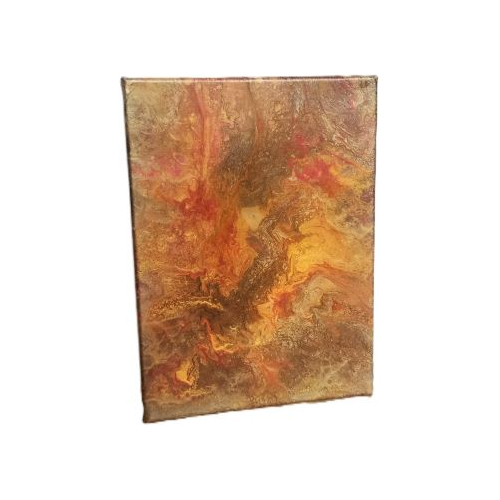 multi coloured metallic acrylic pour