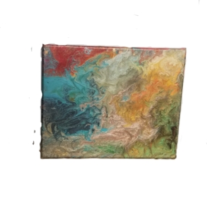 multi coloured metallic acrylic pour 4