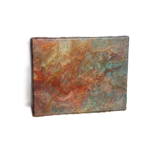 Multi coloured metallic acrylic pour 6