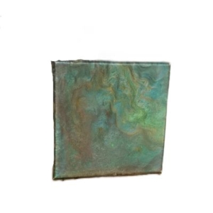 blue green metallic pour