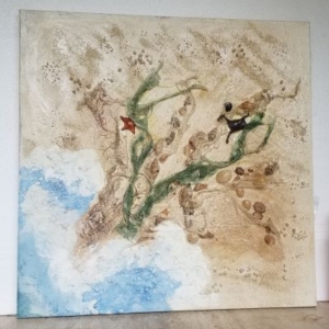 seashore mixed media