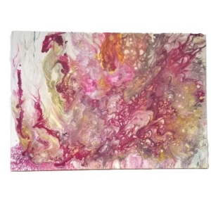 acrylic pour reds