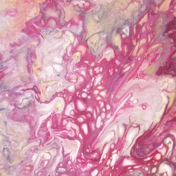 acrylic pour reds