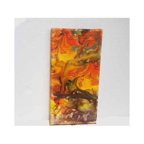 orange and multicoloured acrylic pour small 3