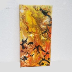 orange and multicoloured acrylic pour small 4