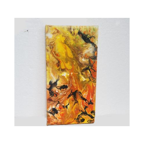 orange and multicoloured acrylic pour small 4