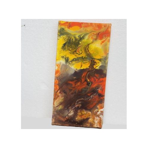 orange and multicoloured acrylic pour small 5