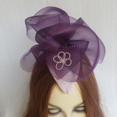 purple fascinator