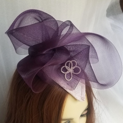 purple fascinator