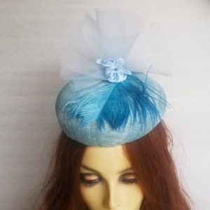 blue sinamay button hat