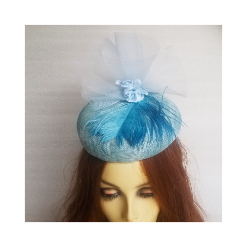 blue sinamay button hat