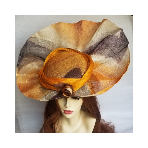 large asymmetrical brim hat
